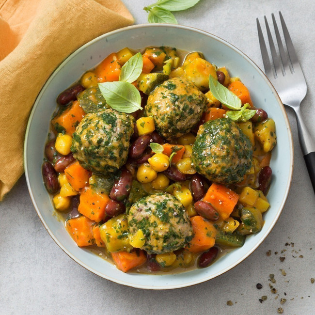 Tagine de légumes à la Marocaine et ses boulettes au boeuf