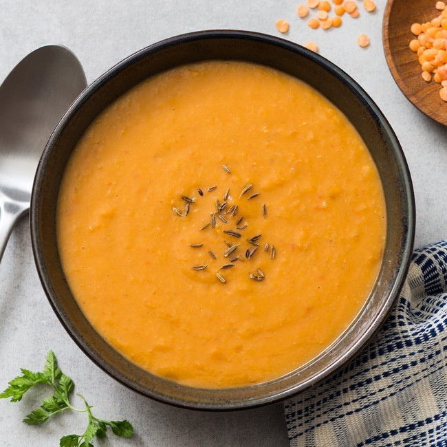 Soupe de Lentilles corail pointe de cumin