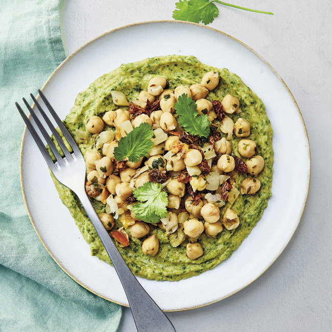 Salade de pois chiche & houmous de légumes