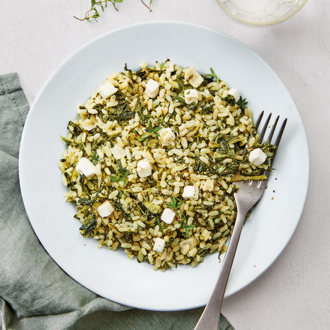 Risotto chèvre épinard