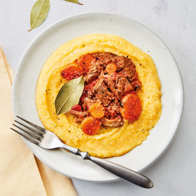 Bœuf provençal et polenta 