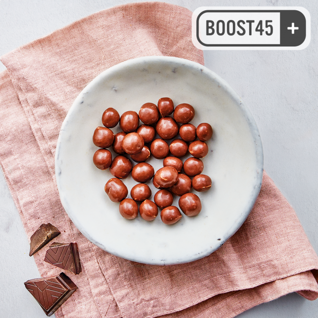 Boules de soja croustillantes enrobées de chocolat au Lait