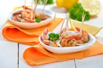 brochettes gambas